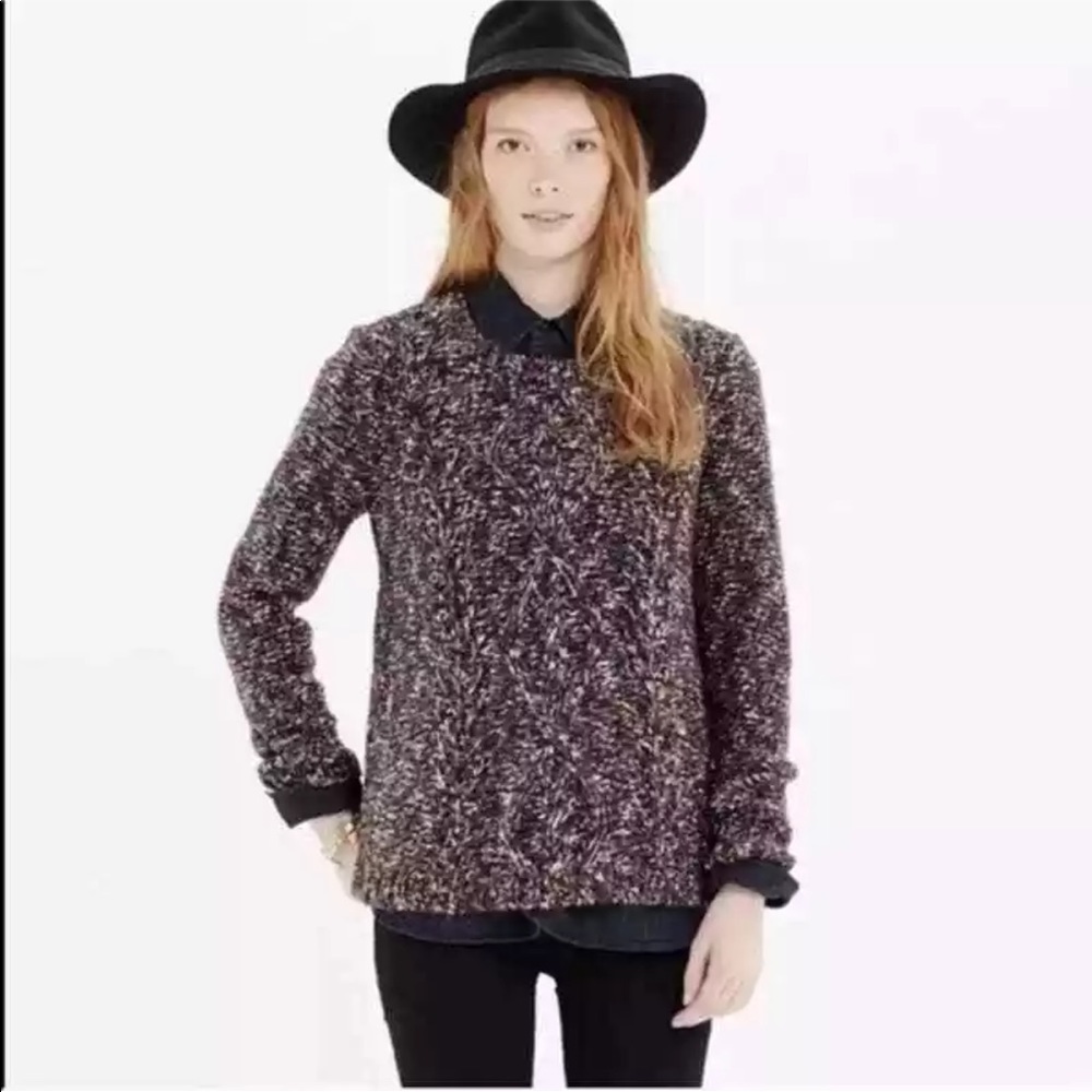 Madewell Firelight Side Split cable Knit Sweater